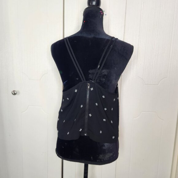 Urban Outfitters Silence + Noise Boho Strappy Black Cross Crop Top - Picture 2 of 9